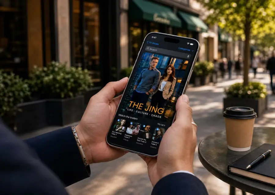 La app Mandarin9 en un teléfono